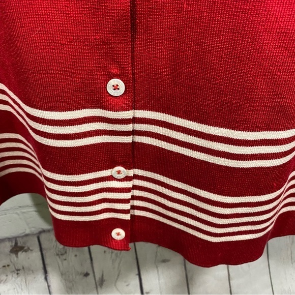 Lauren Ralph Lauren Red Silk Button Up Cardigan M - Picture 5 of 13